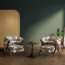 Conjunto de mesa e cadeira moderna de veludo, luxo, design italiano, poltrona, hotel, quarto, varanda, móveis nórdicos