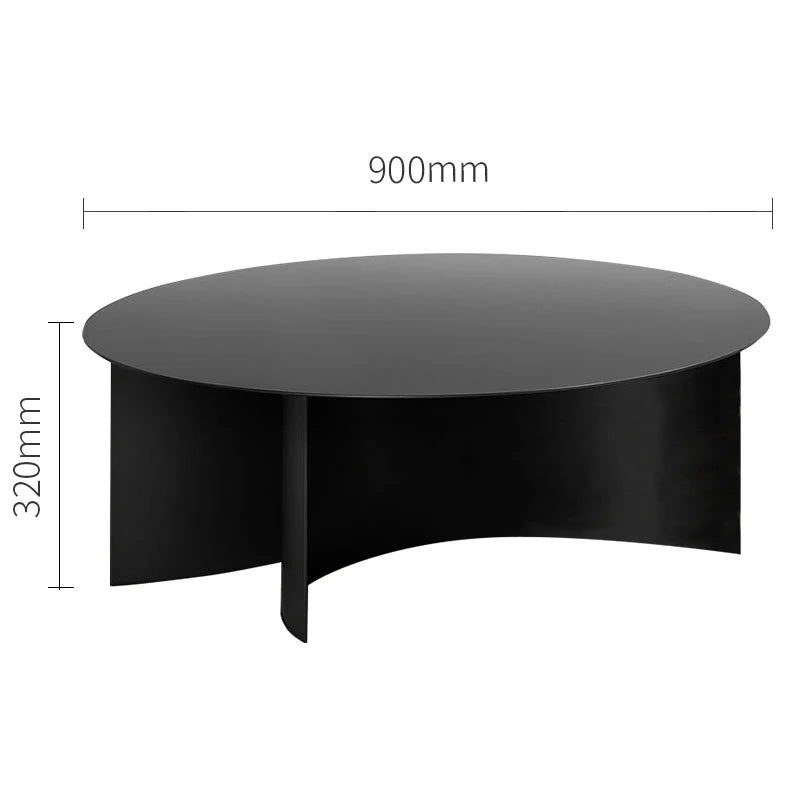 Mesa de Café Redonda em Metal – Elegância Industrial Italiana
