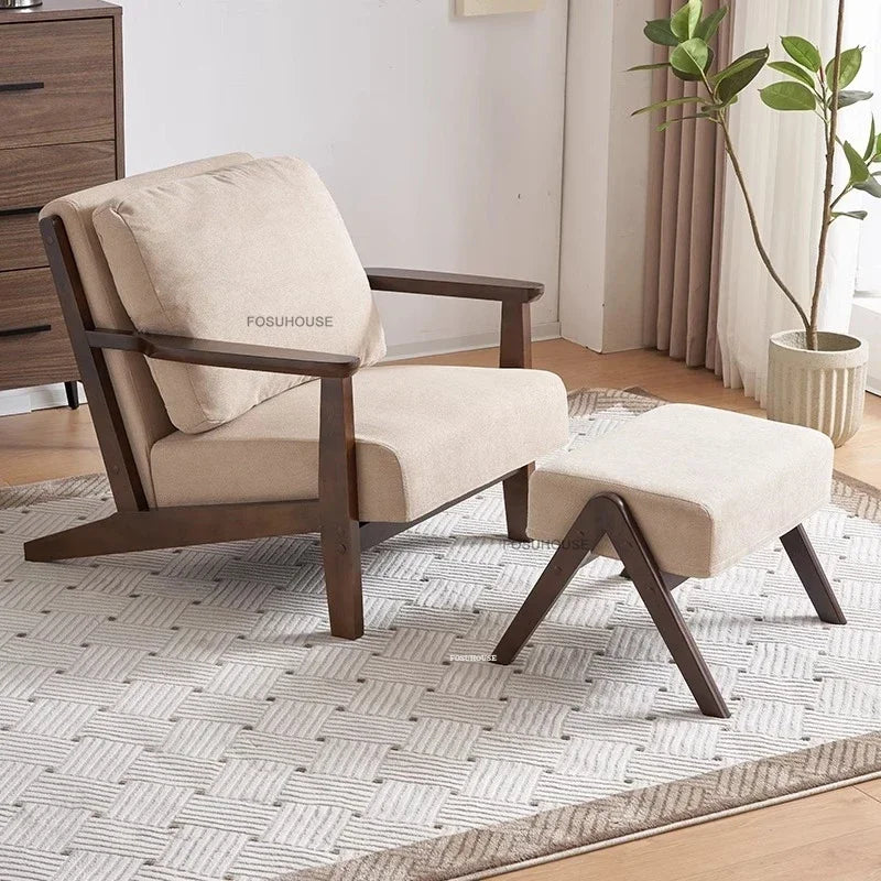 Nordic madeira maciça cadeiras da sala de estar retro preguiçoso sofá reclinável criativo sala estar móveis casa varanda lazer volta poltrona