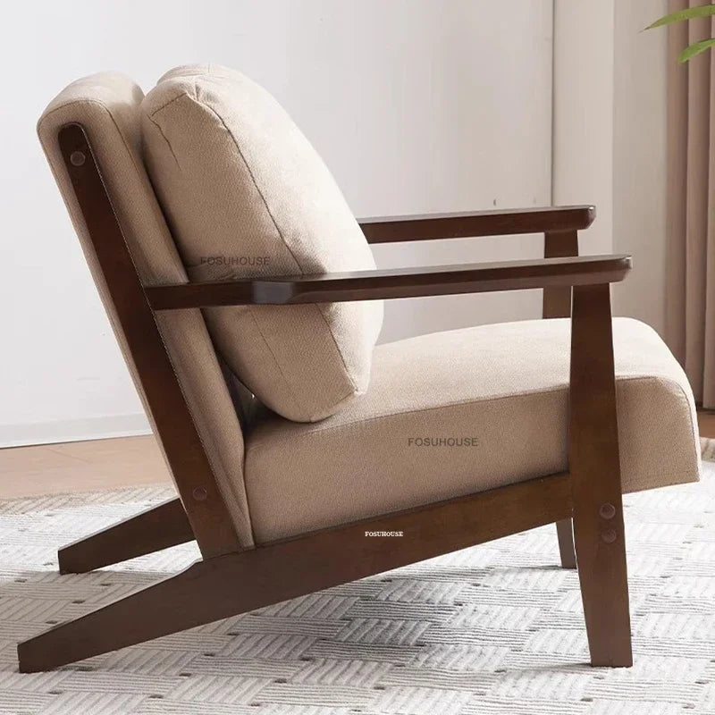 Nordic madeira maciça cadeiras da sala de estar retro preguiçoso sofá reclinável criativo sala estar móveis casa varanda lazer volta poltrona