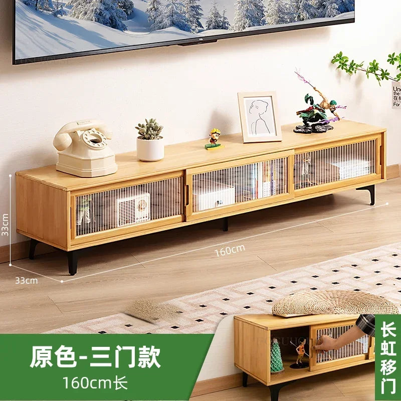 Gabinete de TV Luxo Moderno em Bambu - Elegância Compacta