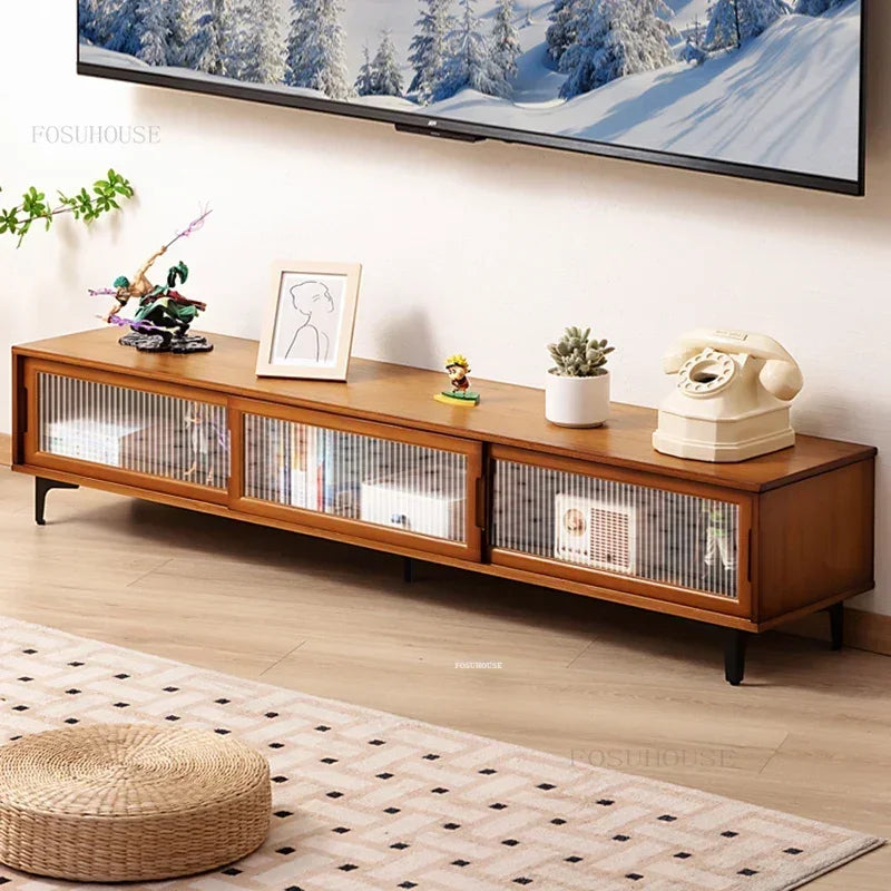Nordic simples armário de tv pequeno apartamento tv stands sala estar móveis luz luxo retro bambu telescópico piso tv gabinete z