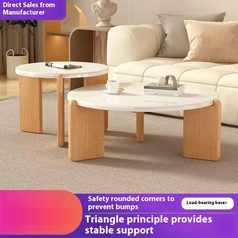 Casa pequeno apartamento redondo mesa de centro sala estar simples canto moderno mesa homestay luz luxo venda quente