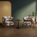 Conjunto de mesa e cadeira moderna de veludo, luxo, design italiano, poltrona, hotel, quarto, varanda, móveis nórdicos