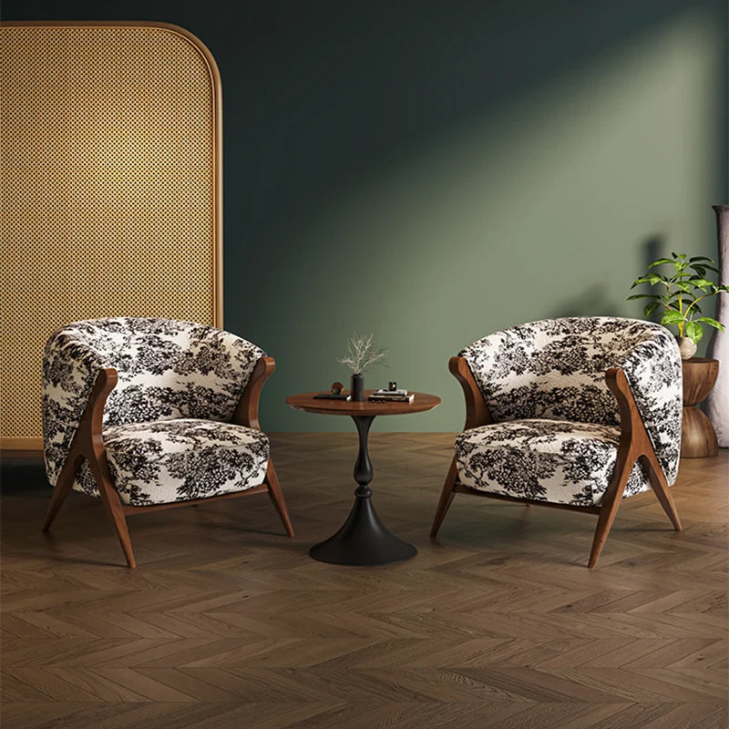 Conjunto de mesa e cadeira moderna de veludo, luxo, design italiano, poltrona, hotel, quarto, varanda, móveis nórdicos