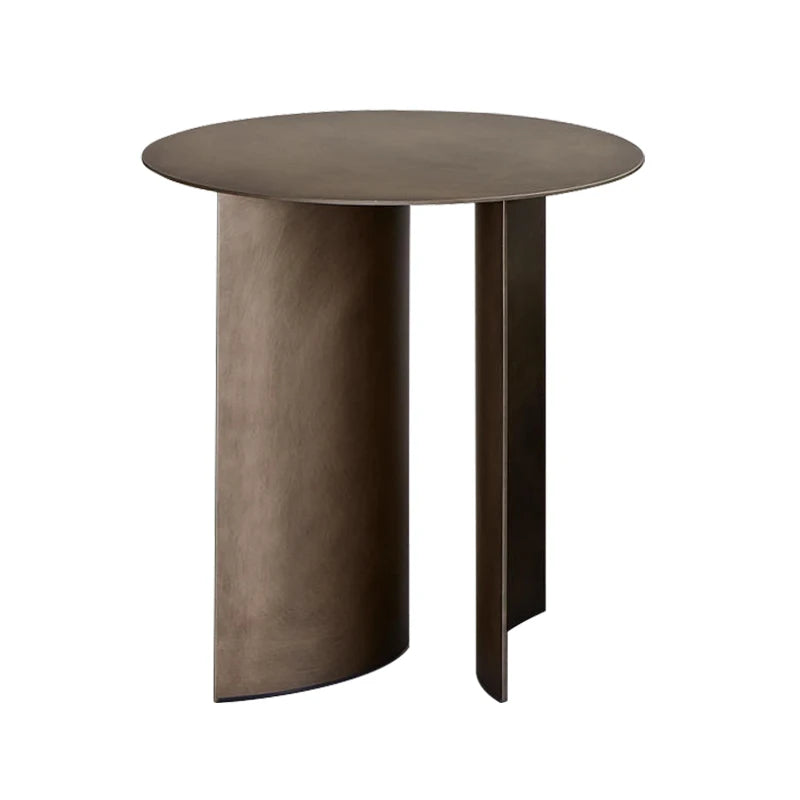 Mesa de café para sala, mesa lateral redonda de metal, ferro industrial, latão antigo, italiano
