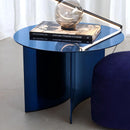 Mesa de café para sala, mesa lateral redonda de metal, ferro industrial, latão antigo, italiano