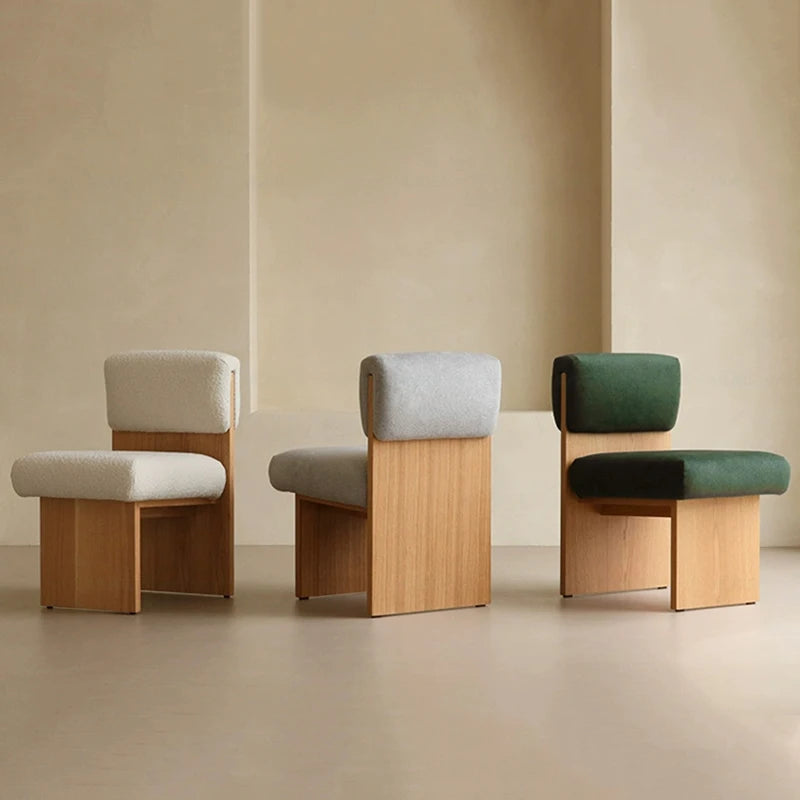 Nordic Leisure Chairs for Living Room Cadeira de jantar de madeira maciça Cadeira de maquiagem do quarto, Banquinho moderno, Sofá único