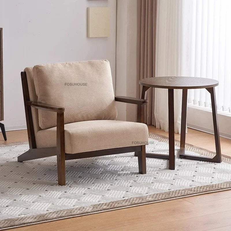 Nordic madeira maciça cadeiras da sala de estar retro preguiçoso sofá reclinável criativo sala estar móveis casa varanda lazer volta poltrona