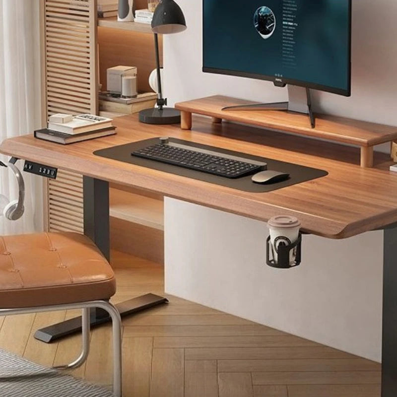 Mesa de computador de elevação elétrica de madeira maciça mesa de jogos inteligente mesa de estudo de escritório em casa estação de trabalho ajustável móveis ergonômicos