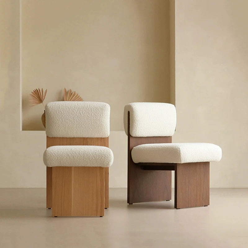 Nordic Leisure Chairs for Living Room Cadeira de jantar de madeira maciça Cadeira de maquiagem do quarto, Banquinho moderno, Sofá único
